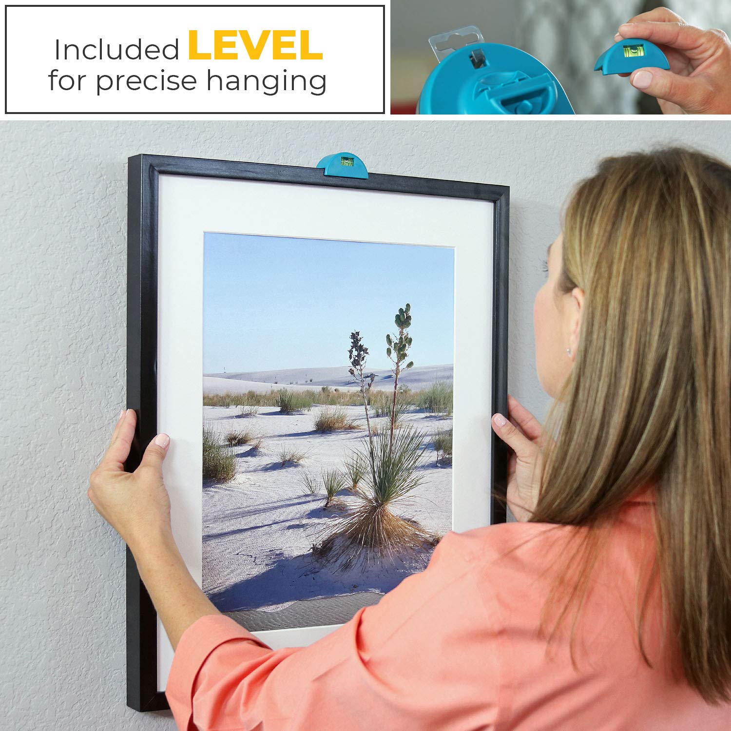Go Hang It! Pro, All-in-One Picture Hanging Kit - Picture Leveling and Hanging Tool - Hang Sawtooth/Wire Hangers - Wall Hanging Kit and Level Tool - Hardware Case with 85-Piece Hanging Essentials