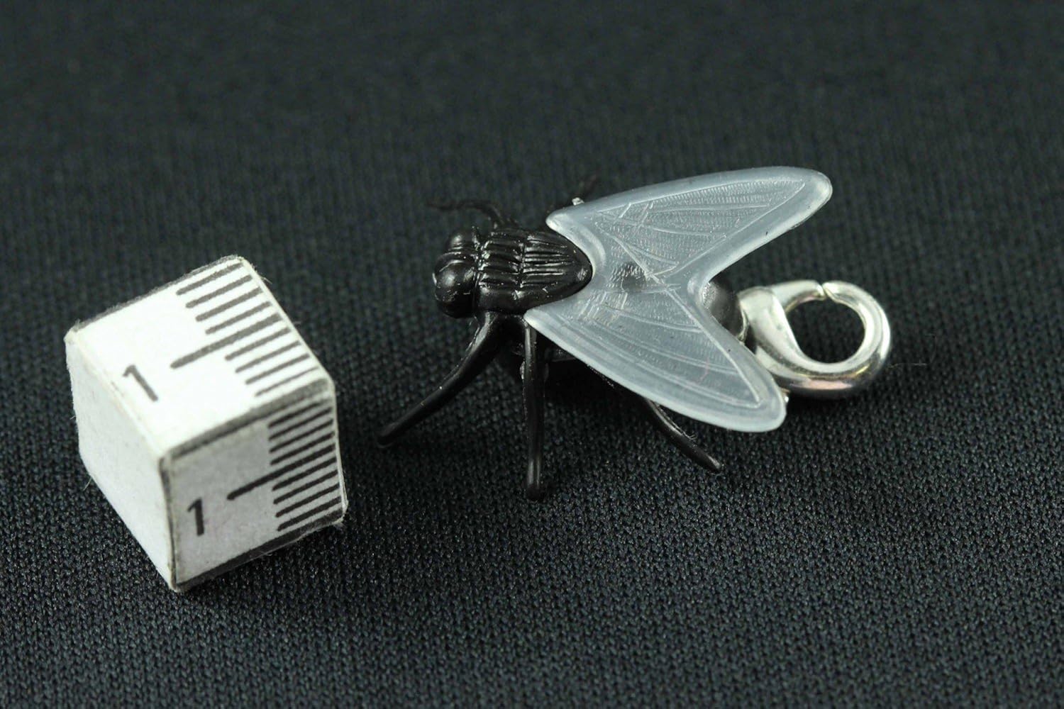 Miniblings Fly Charm Pendant Zipper Pull Housefly Insect, Silver, 20mm - Image 3