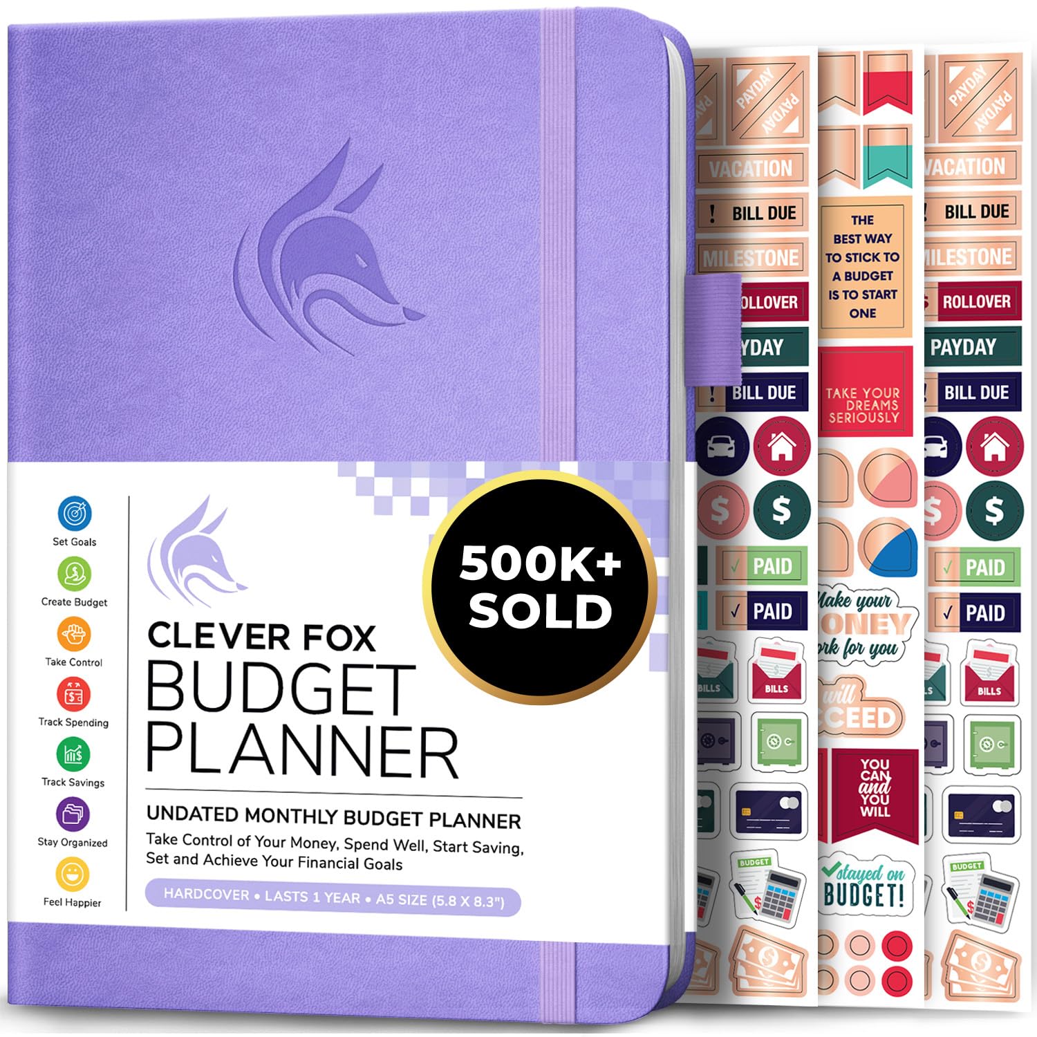 Clever Fox Budget Planner - Expense Tracker Notebook - Monthly Budgeting Organizer, Finance Logbook & Accounts Book, Bill Tracker, A5 (Lavender)