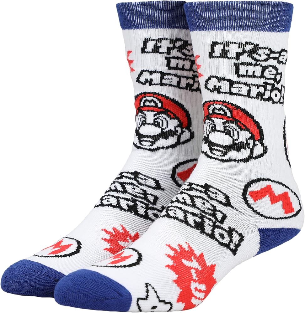 Amazon Com Super Mario Power Up Icons Crew Socks Clothing Shoes Jewelry Amazon Com Super Mario Power Up Icons Crew Socks Clothing Shoes Jewelry