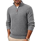PJ PAUL JONES Mens Quarter Zip Sweater Long Sleeve Casual Pullover Knitted Textured Dress Sweaters