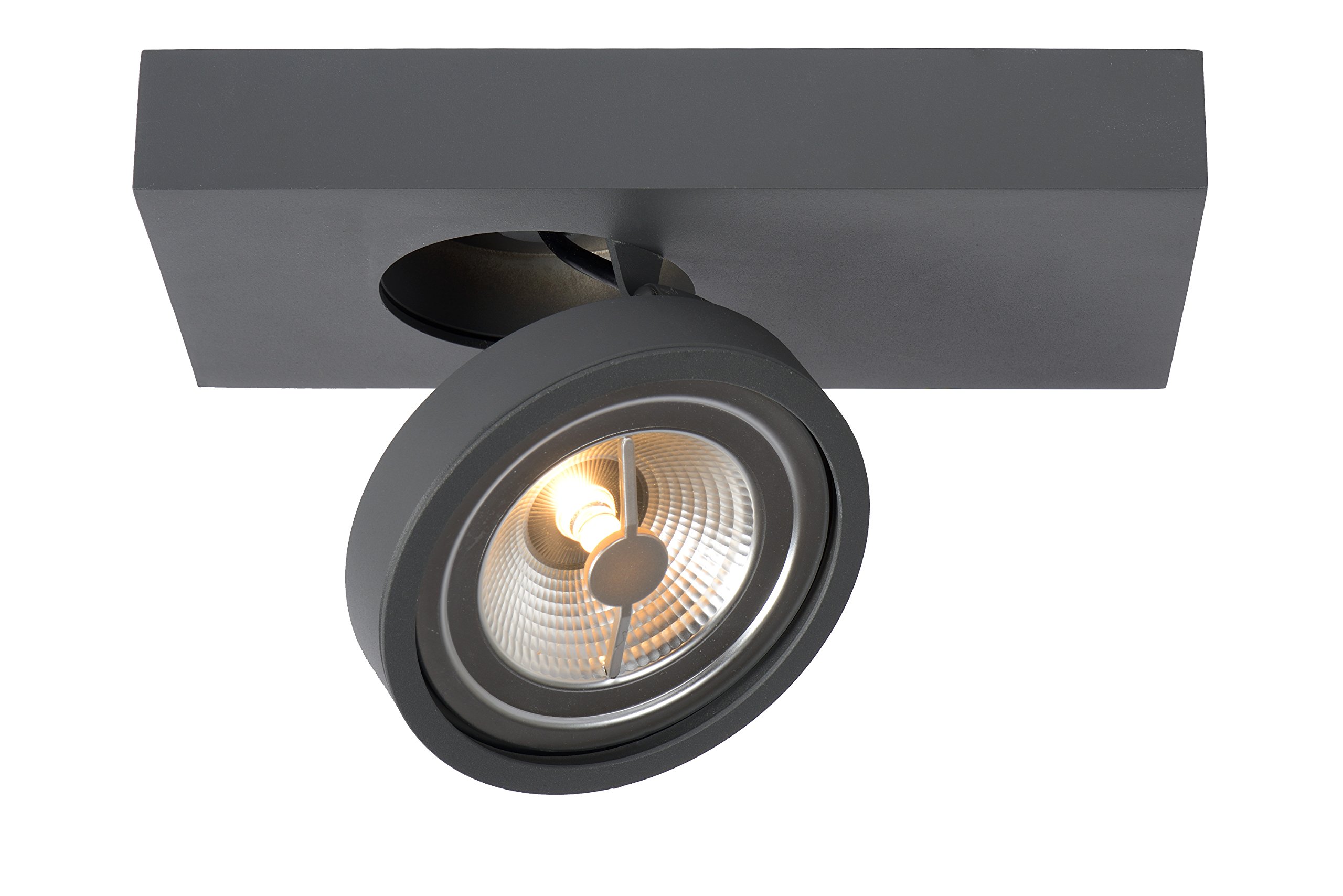 Lucide Ceiling Spotlight, Aluminum, G53 (AR111), 10 W, Grey