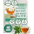 FreshDrinkUS, Premium 40 Bay Leaf Tea Bags, 100% Natural & Pure from Bay Leaves. Loose Leaf Bay Herbal Tea. Made with Natural Material Tea Bags, No Sugar, No Caffeine, No Gluten, Vegan.