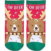 Stephen Joseph Unisex-Kid's Crew Socks, Reindeer, Large