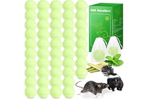 CROBIRWARE 48 Pack Peppermint Raccoon Repellent - Skunk Repellent Ball for House Garage Garden Car Engine Indoor, Raccoon Deterrent for Outdoor, Keep Skunks and Raccoons Out Natural Ingredients Pet Safe