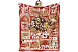 VIGKOIR Gifts for Men, Football Gear Throw Blanket, Red Football Team Gifts for Men Women Fans, Sports and Outdoors Blanket for Sofa Bed Chair 60"x50"