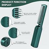 Pyatofyy Cordless Hair Straightener Hot Comb Portable USB Rechargeable Dark view 6