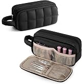 LUXJA Puffy Nail Polish Organizer Case Holds 12-18 Bottles (15ml/0.5 fl.oz) | Lightweight Small Nail Polish Storage Bag with Soft Padded Handle and Pockets for Manicure Kits (Bag Only), Black