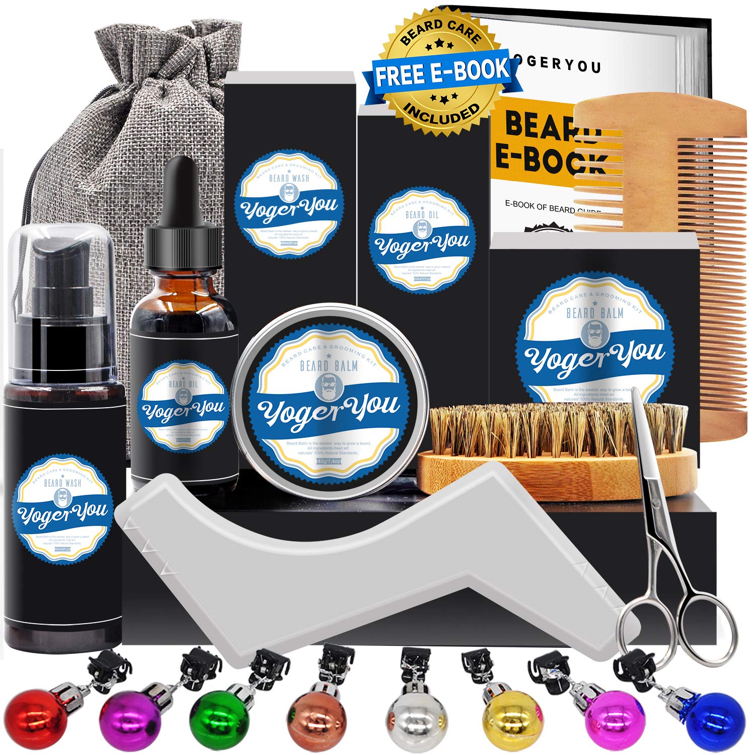 upgraded beard care kit for men beard growth grooming & trimming
