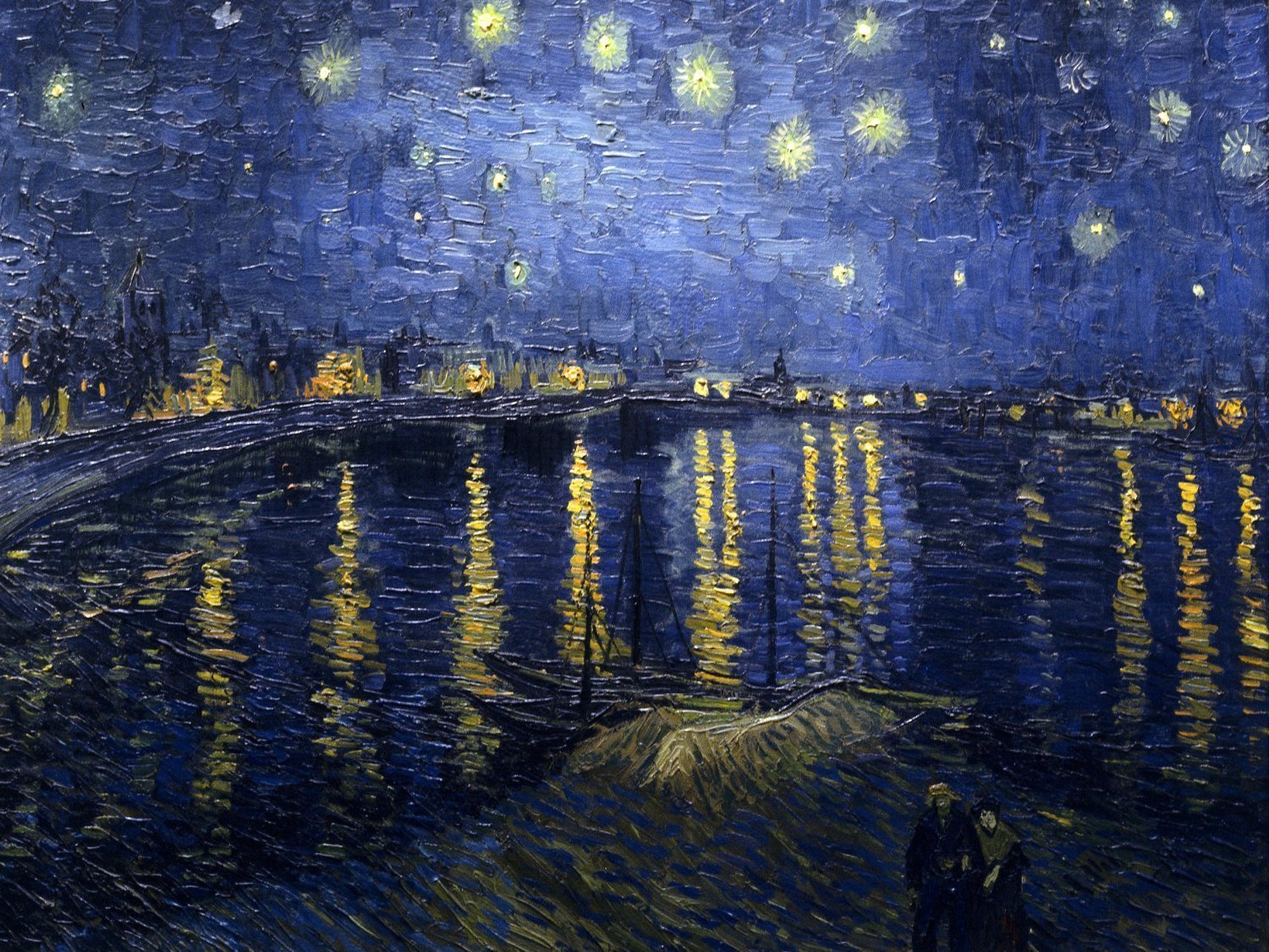 Starry Night Over the Rhone van Gogh Tile Mural Kitchen Backsplash Ceramic 10x8