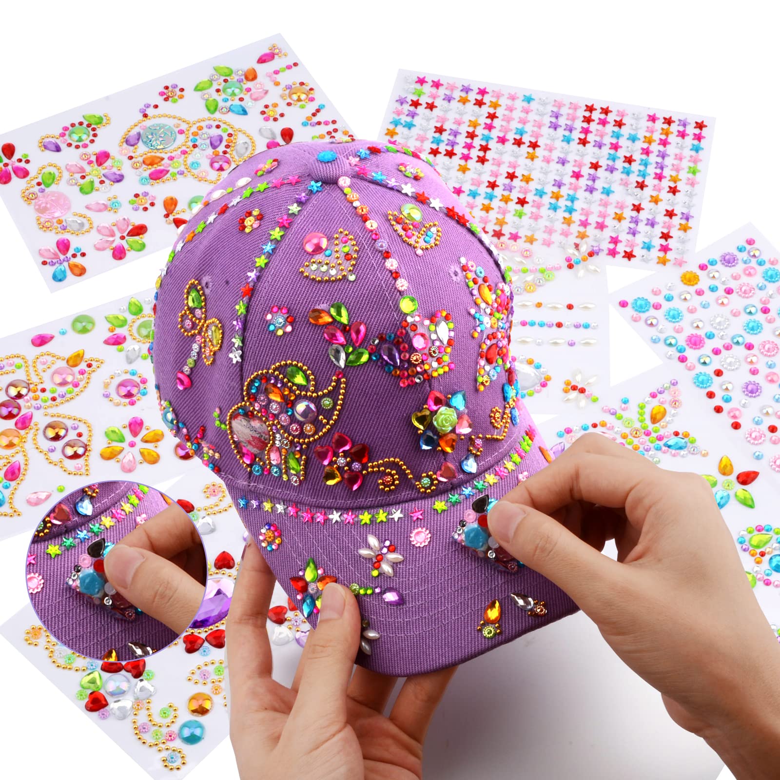 Coosilion Gifts for Girls 4 5 6 7 8 9 10 12 Years Old-Decorate Your Own Baseball Cap with Cute Stickers, Arts & Crafts for Girls Ages 6-12, Birthday Gifts & Back to School Supplies for Kids