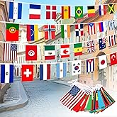 200 Countries String Flag – 184Ft World Flag Banner for Party Decorations, Sports Clubs, Classrooms, Bars, and Festivals – International Bunting for Global Celebrations