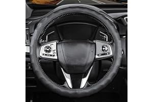 LANPU SURE Steering Wheel Cover Men，with Black 3D Texture，Anti-Slip, Safety, Soft, Breathable, Adaptable to 14.5-15 inches Car Steering Wheel Fit SUV， Jeep， Van，Sedan，Car