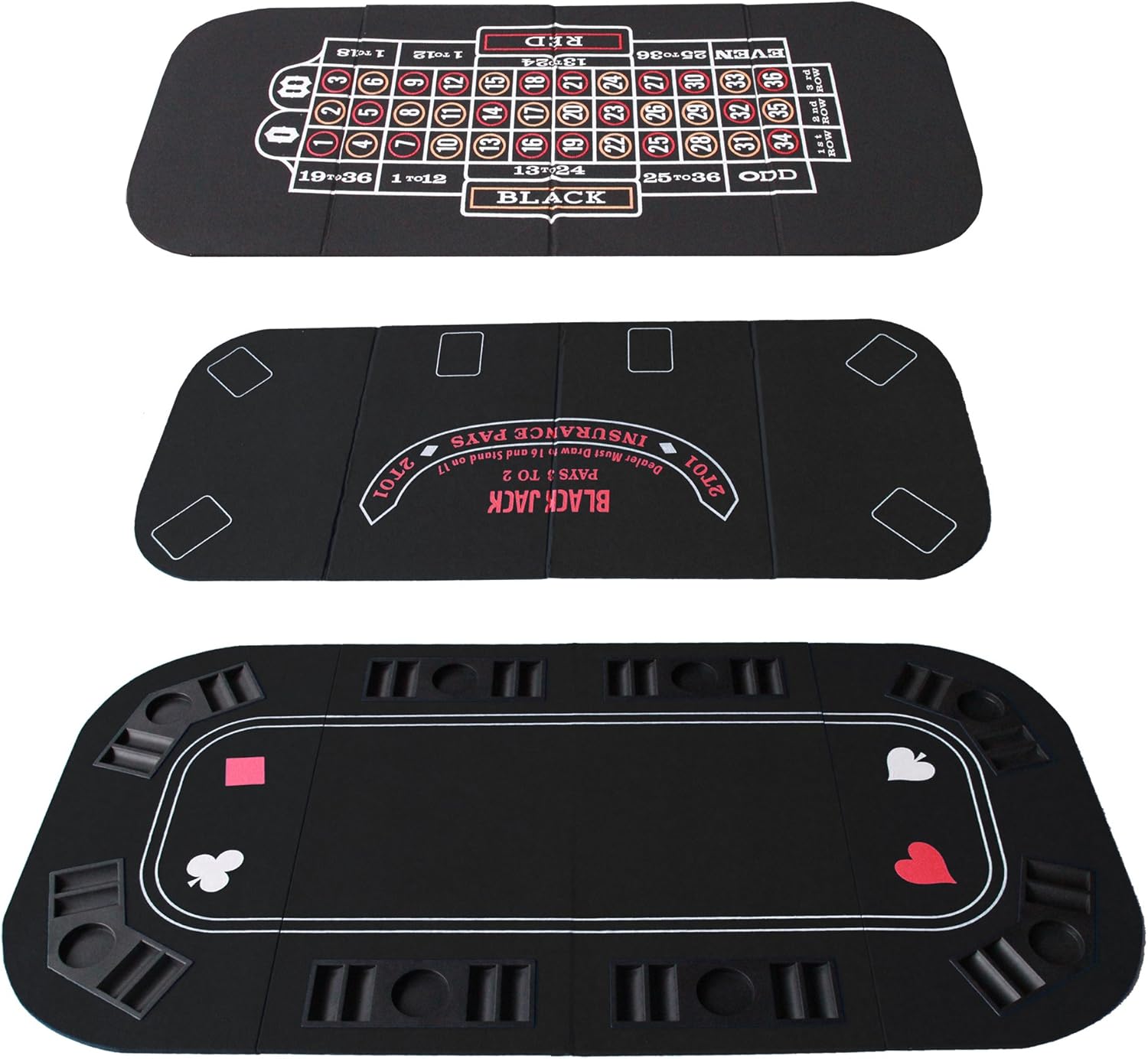 IDS Poker Casino Texas Hold'em Table Top for 3 in 1 (Poker