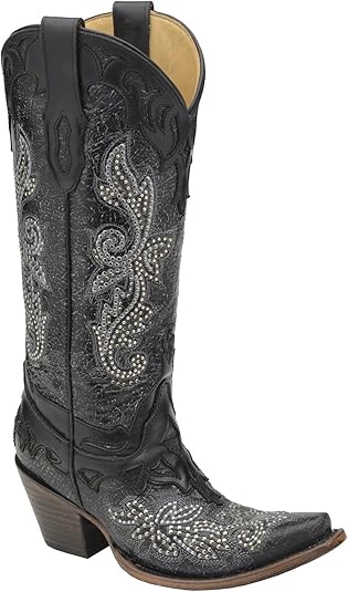 black studded cowboy boots