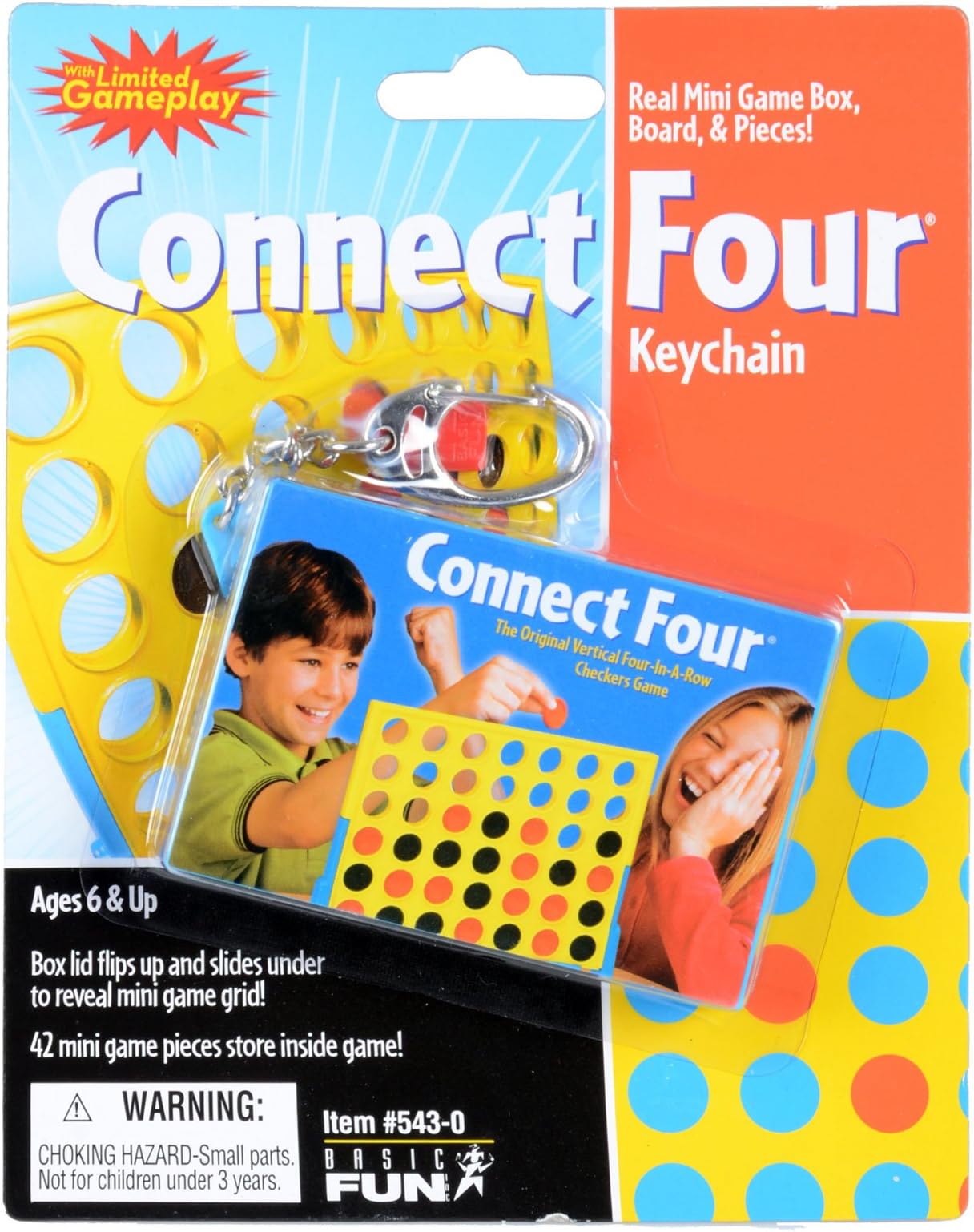 Connect Four Real Mini Game Box, Board, and Pieces Keychain