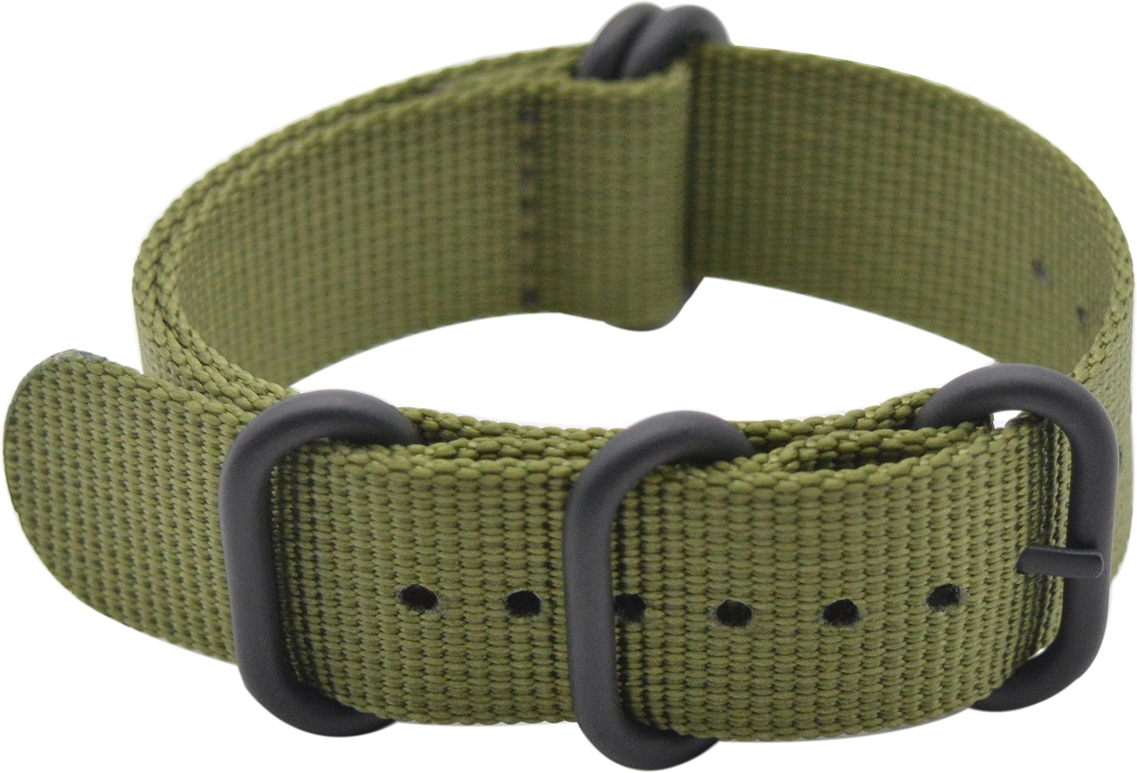 ArtStyle Watch Band with Ballistic Nylon Material Strap and High-End Black Buckle (Matte Finish Buckle)