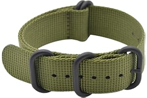 ArtStyle Watch Band with Ballistic Nylon Material Strap and High-End Black Buckle (Matte Finish Buckle)