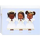 Hallmark Mahogany Boxed Christmas Cards, Three Angels (16 Cards and 17 Envelopes)