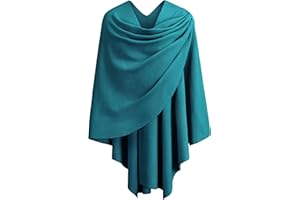 PULI Womens Large Cross Front Poncho Sweater Wrap Topper Knitted Elegant Shawls Cape for Fall Winter