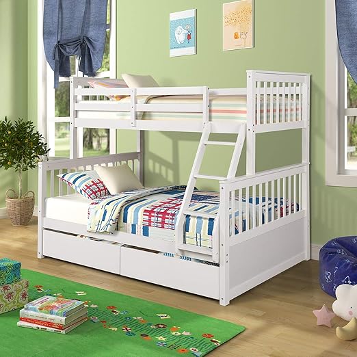 Amazon Com Harper Bright Designs Twin Over Full Bunk Bed With
