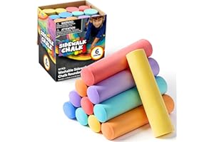 JOYIN 12 PCS Washable Sidewalk Chalks Set Non-Toxic Jumbo Chalk for Schools, Outdoor Art Play, Paint on Chalkboard, Blackboar