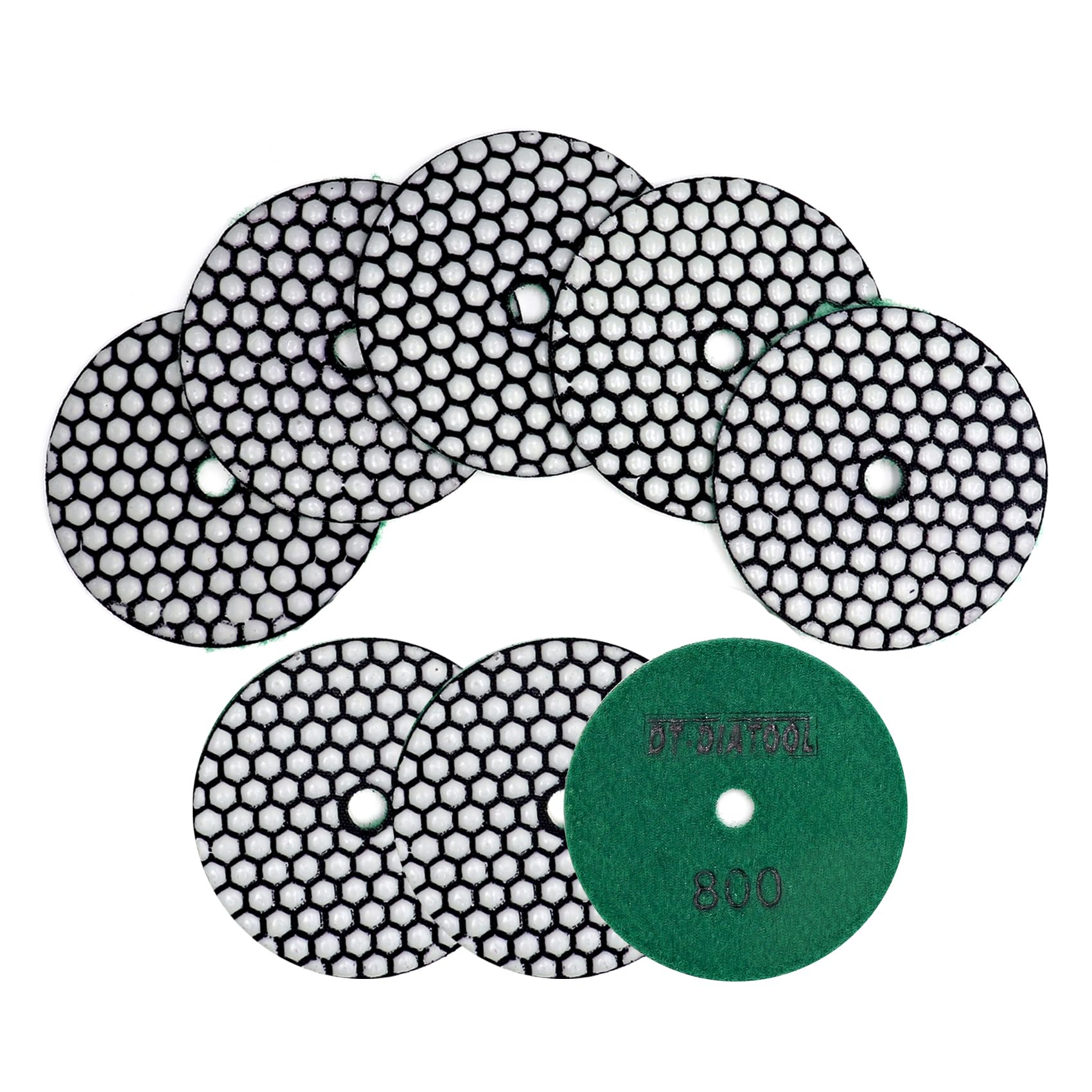 DT-DIATOOL Dry Diamond Polishing Pads 4 Inch/100mm 8PC #800 for Granite Marble Ceramic
