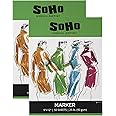 SoHo Urban Artist Marker Paper Pads - Bleed Resistant Paper for Drawing or Sketching with Markers, Ink, Pens, Color Blending, & More - [2-Pack - 9x12"]