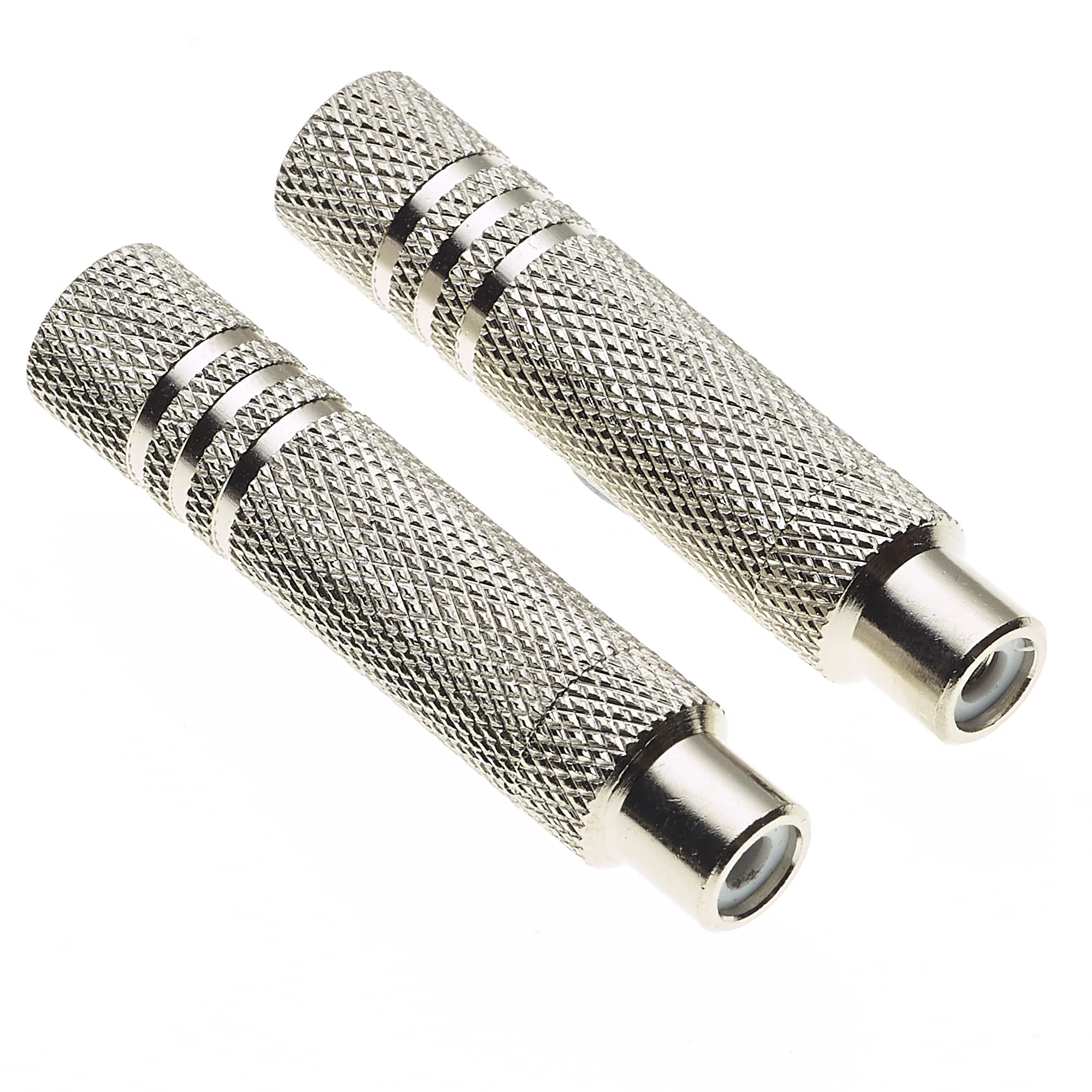 Keple 6.35mm Socket to Phono RCA Female Coupler - Compatible with Audio Connector Jack Stereo Adapter Joiner Connectors, Audio/Video Male-to-Male Plug Solder Type Mono Plug - Pack of 2