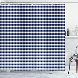 Ambesonne Checkered Shower Curtain, Monochrome