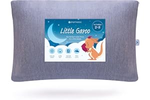 Pharmedoc Little Garoo Toddler Pillow with Pillowcase – 14x19 Pillow – Grey Cooling Cover Toddler Pillows for Sleeping, Kids Pillow, Travel Pillows for Sleeping, Mini Pillow, Toddler Bed Pillows