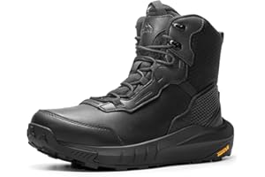 NORTIV 8 Men's Waterproof Tactical Work Winter Boots Cushion Sole Lightweight Leather Non-Slip Combat Boots with Arch Support for Military Motorcycle Hiking HydroRange
