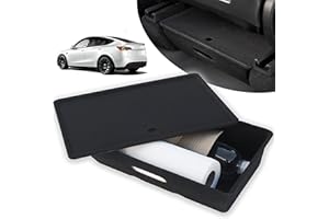 LDCRS Tesla Model Y Under Seat Storage Box Organizer With Lid Tesla Model Y Accessories 2023 2022 2021 2020 Hidden Tray Underseat Storage Organizer Accessory Bin Consoles (1 Piece)