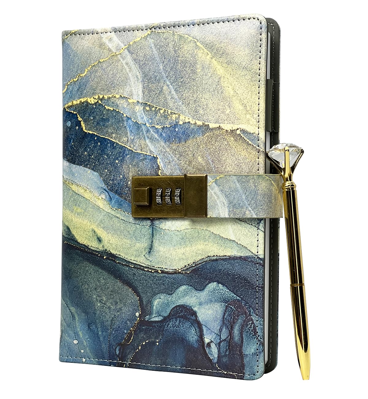 Mua Diary with Lock and Pen, One Set of Journal with Lock, Marble