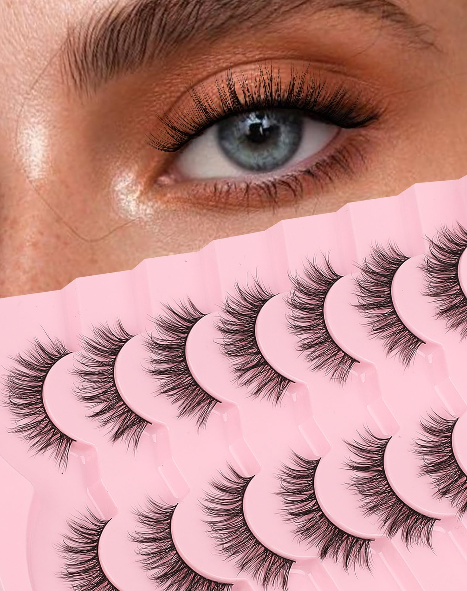 Natural Lashes Wispy C Curl False Lashes 9mm-16mm