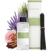 Claire Burke Reed Diffuser Oil Refill, Original, with 12 Reeds, 3 fl oz | Refill Oil for Reed Diffusers, Flameless Home Fragrance, Flip Reeds to Adjust Scent, Classic Floral Scent, Includes 12 Reeds