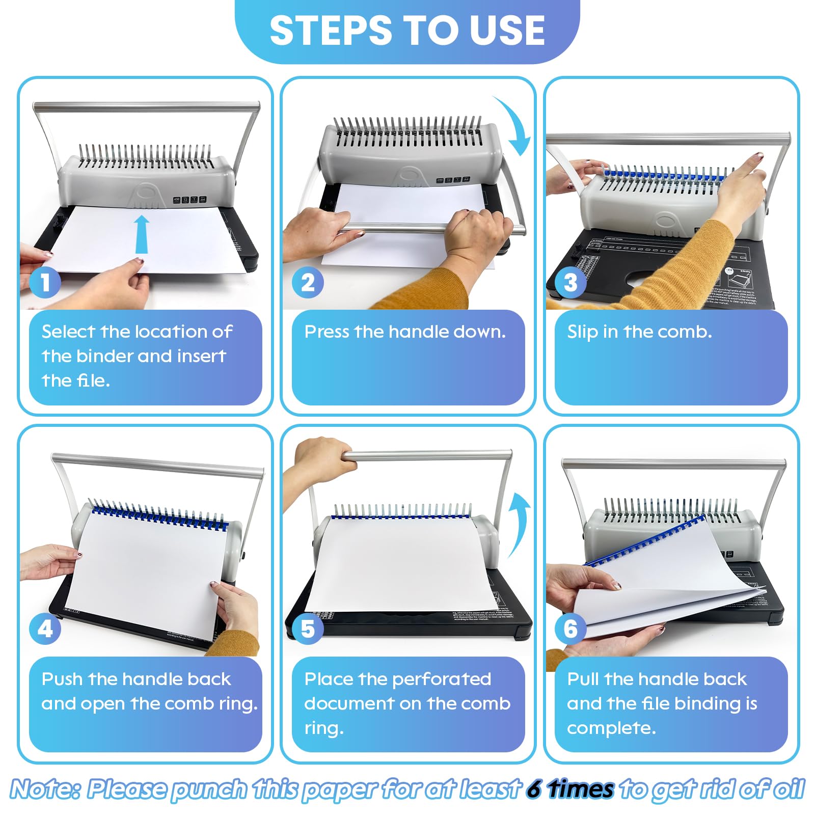 Mua AMGSH Comb Binding Machine, Book Binding,21-Holes 450 Sheets, Comb ...