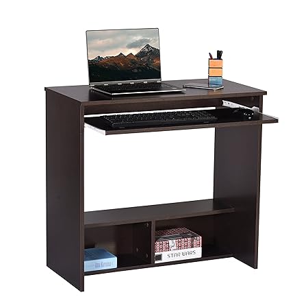 DeckUp Wood Matte Finish Bonton Table and Study Desk (Dark Wenge)