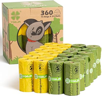 YORJA Dog Poo Bags 360 Count Extra Thick Biodegradable Leak-Proof