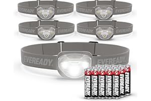ENERGIZER EVEREADY LED Headlamps Pro200 [5-Pack], IPX4 Water Resistant, Bright and Durable Head Lights for Camping, Hiking, Emergency Power Outage (Batteries Included)