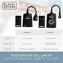 BLACK+DECKER Wireless Outdoor Timer Outlet with
