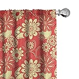 Lunarable Floral Window Curtains, Botanical