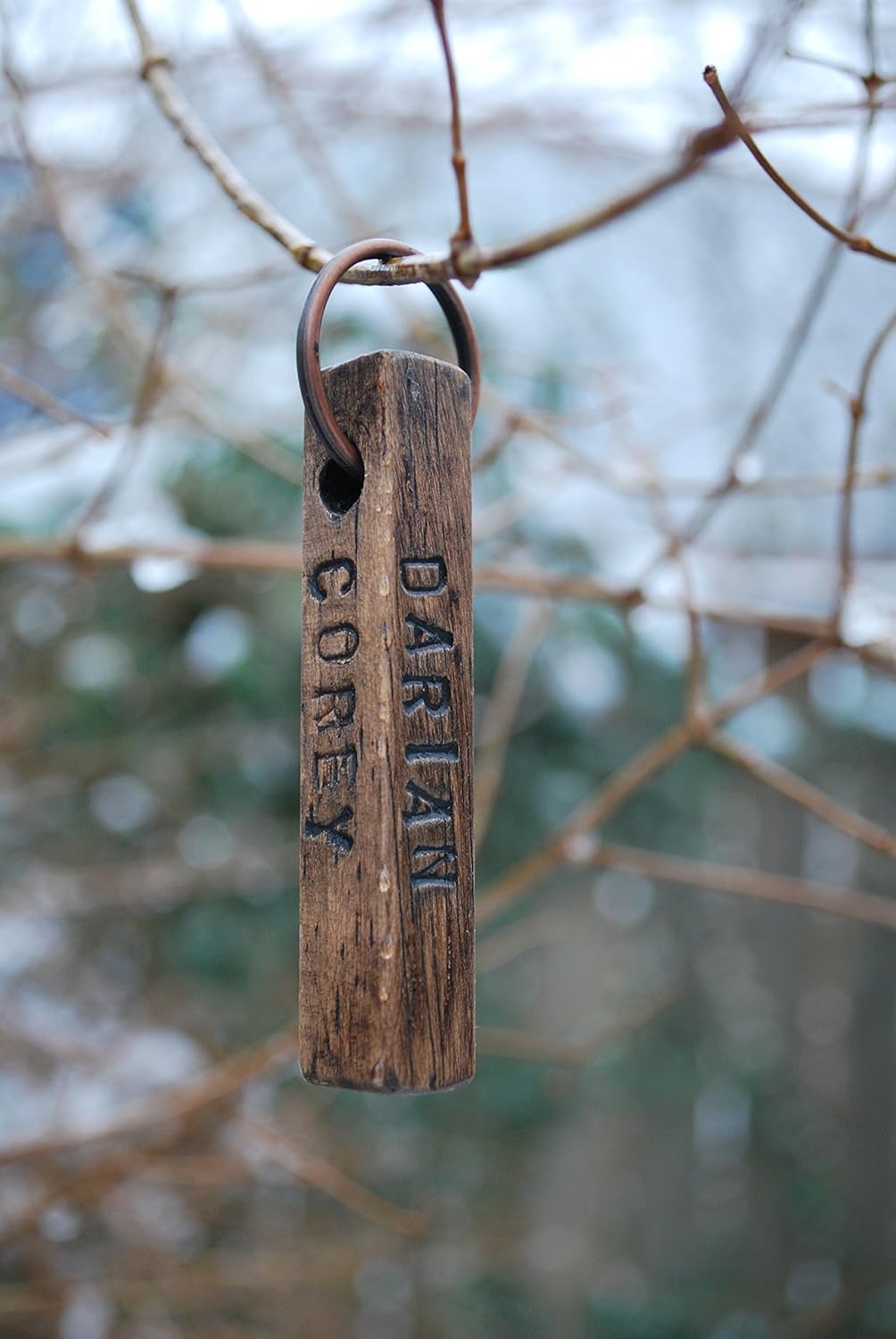 Wooden Key Fob or Chain Handmade