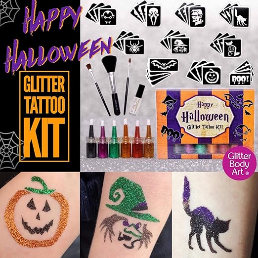 Halloween Glitter Tattoo Kit Amazon.co.uk Toys & Games