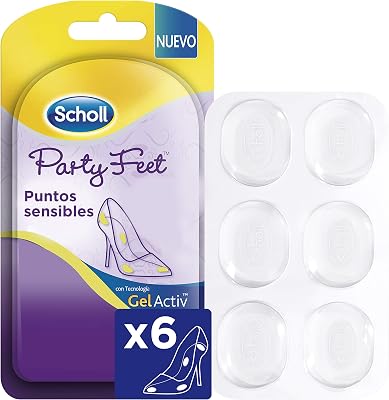 Party Feet, almohadillas protectores puntos sensibles con tecnología gel activ, adaptable a todo tipo de calzados, 6 almohadillas, 6 unidad, 1