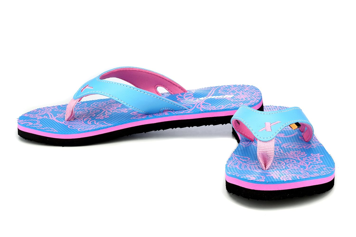 sparx women sfl-503 blue pink flip flop & slippers -8uk