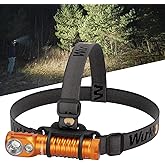 Wurkkos HD20 Headlamp Rechargeable 2000 Lumen Super Bright | 90 High CRI, Magnetic, Deep Clip, IP68 Waterproof Headlamp Flashlight for Camping Hiking Running(Orange)