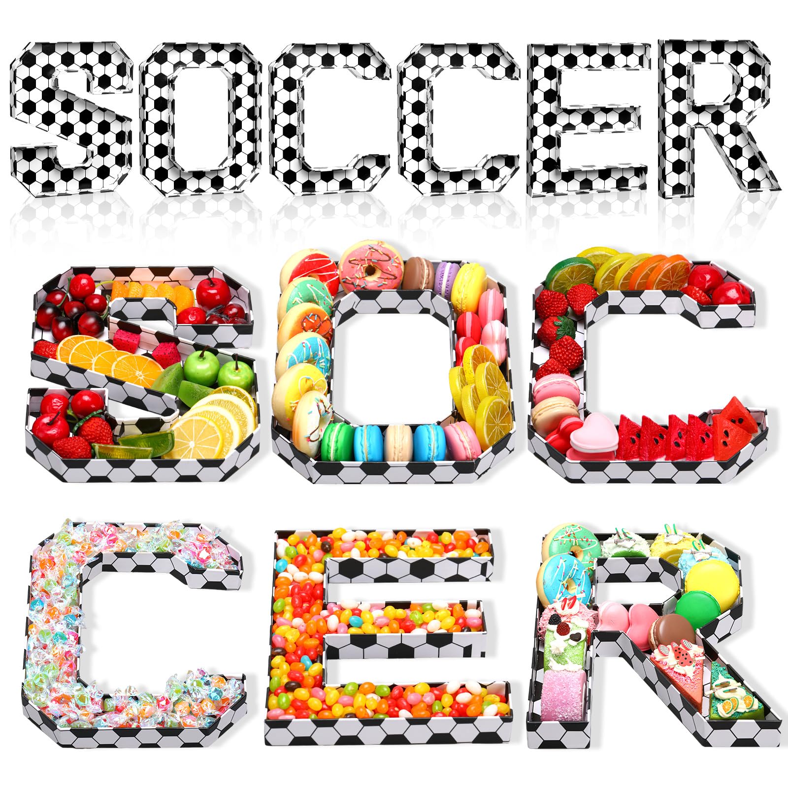 Soccer Box Letters Teenyyou 6 Pcs Soccer Party Cardboard Letter for Charcuterie Fillable ...