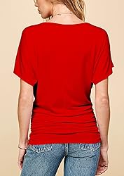 MBJ WT817 Womens Dolman Drape Top with Side