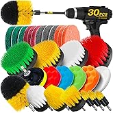 Holikme 30Pack Drill Brush Attachments Set,Scrub Pads & Sponge, Power Scrubber Brush with Extend Long Attachment All Purpose